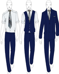 Diseño del uniforme de Air Europa para los TCPs masculinos, de Jose Miró 